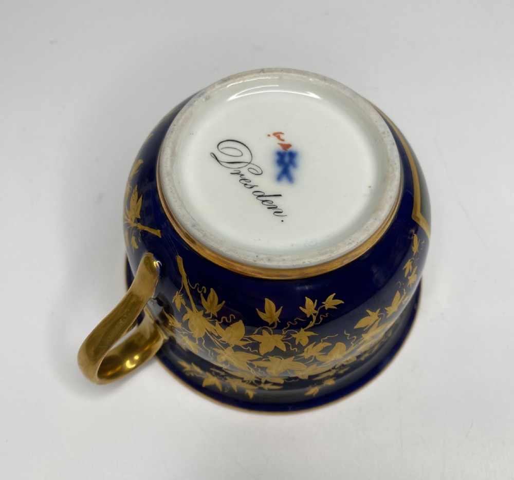 Meissen topographical cup and saucer, Dresden, c. 1835. View X