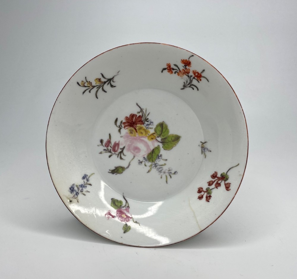 Chelsea porcelain conical cup & saucer, c. 1755. View II