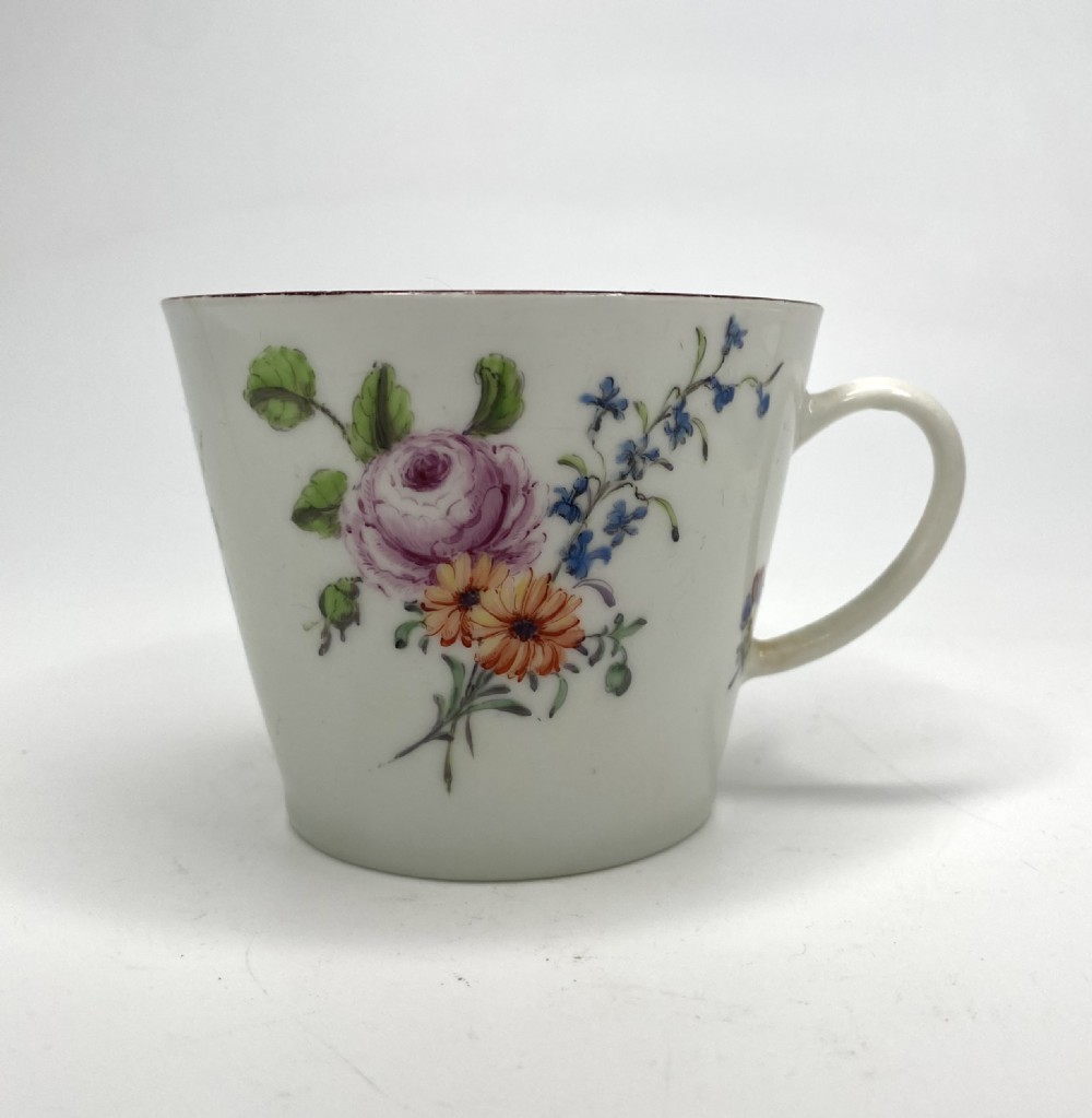 Chelsea porcelain conical cup & saucer, c. 1755. View VII
