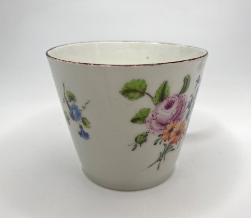 Chelsea porcelain conical cup & saucer, c. 1755. View XIII