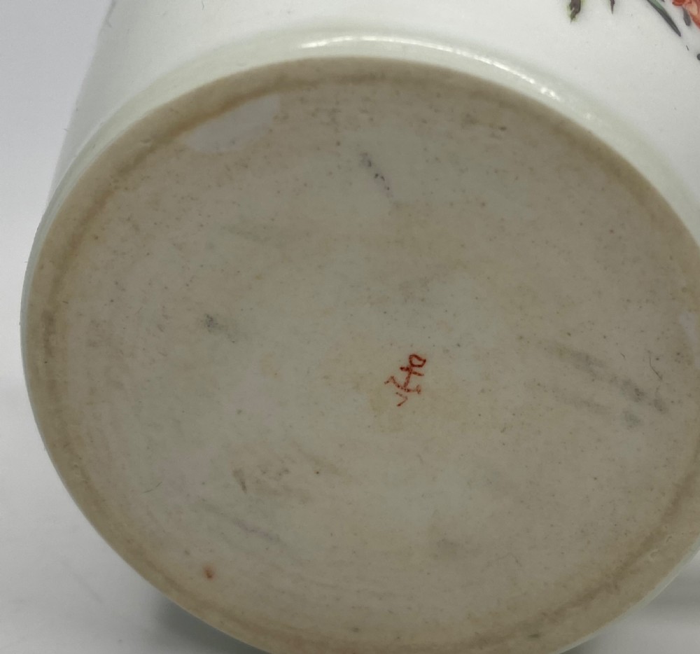 Chelsea porcelain conical cup & saucer, c. 1755. View XVI