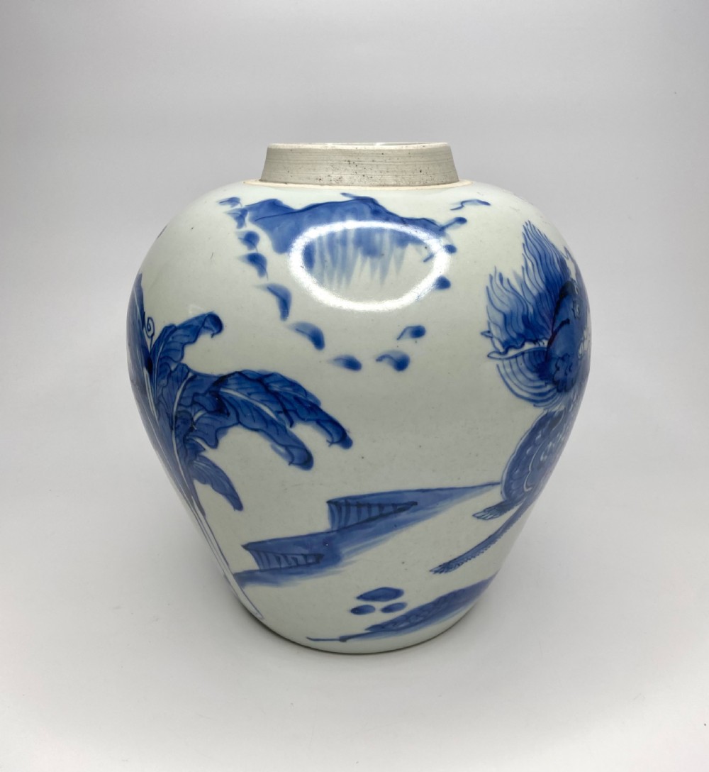 Chinese porcelain jar, Kylin, Shunzhi Period, Transitional, c. 1650. View IV