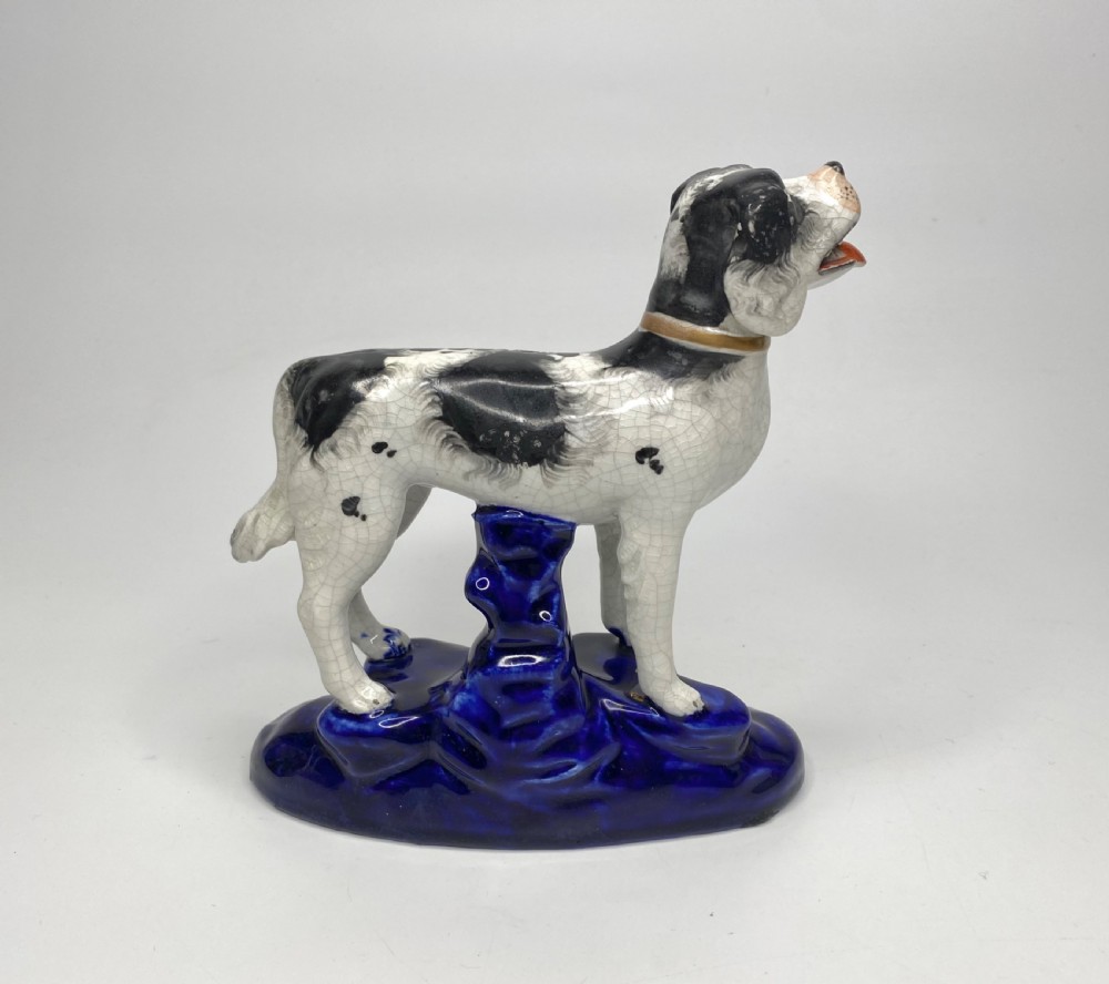 Staffordshire pottery Newfoundland, c. 1850. Rare large size. View IV