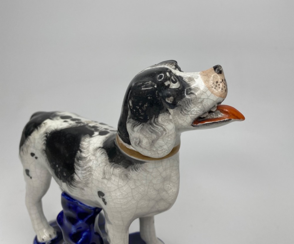 Staffordshire pottery Newfoundland, c. 1850. Rare large size. View V