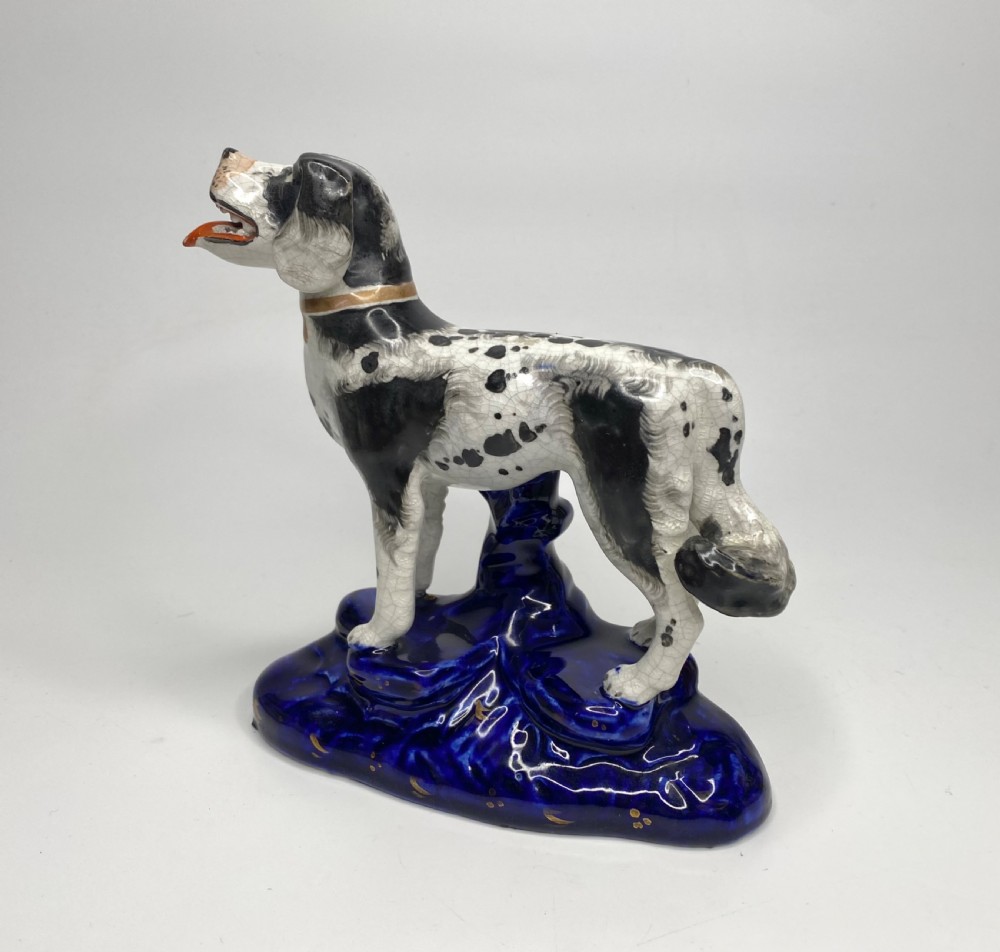 Staffordshire pottery Newfoundland, c. 1850. Rare large size. View VII
