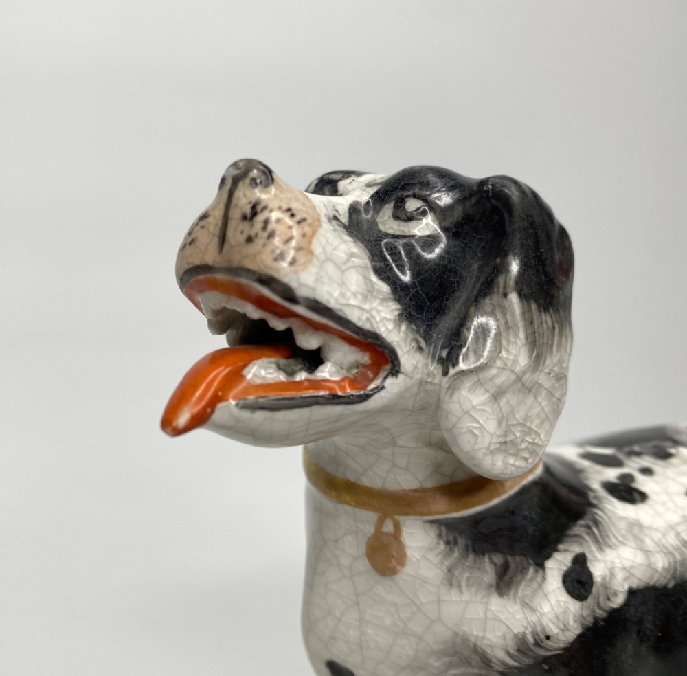 Staffordshire pottery Newfoundland, c. 1850. Rare large size. View X