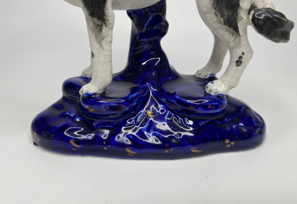 Staffordshire pottery Newfoundland, c. 1850. Rare large size. View XI