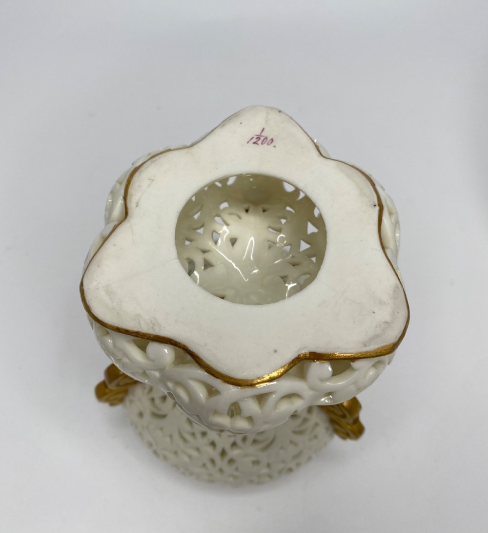 Graingers Worcester reticulated vase & cover, c. 1890. View VI