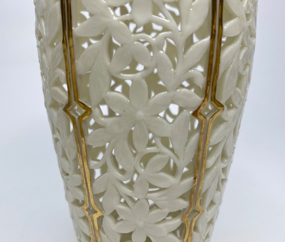 Graingers Worcester, pair of reticulated vases, c. 1890. View VII