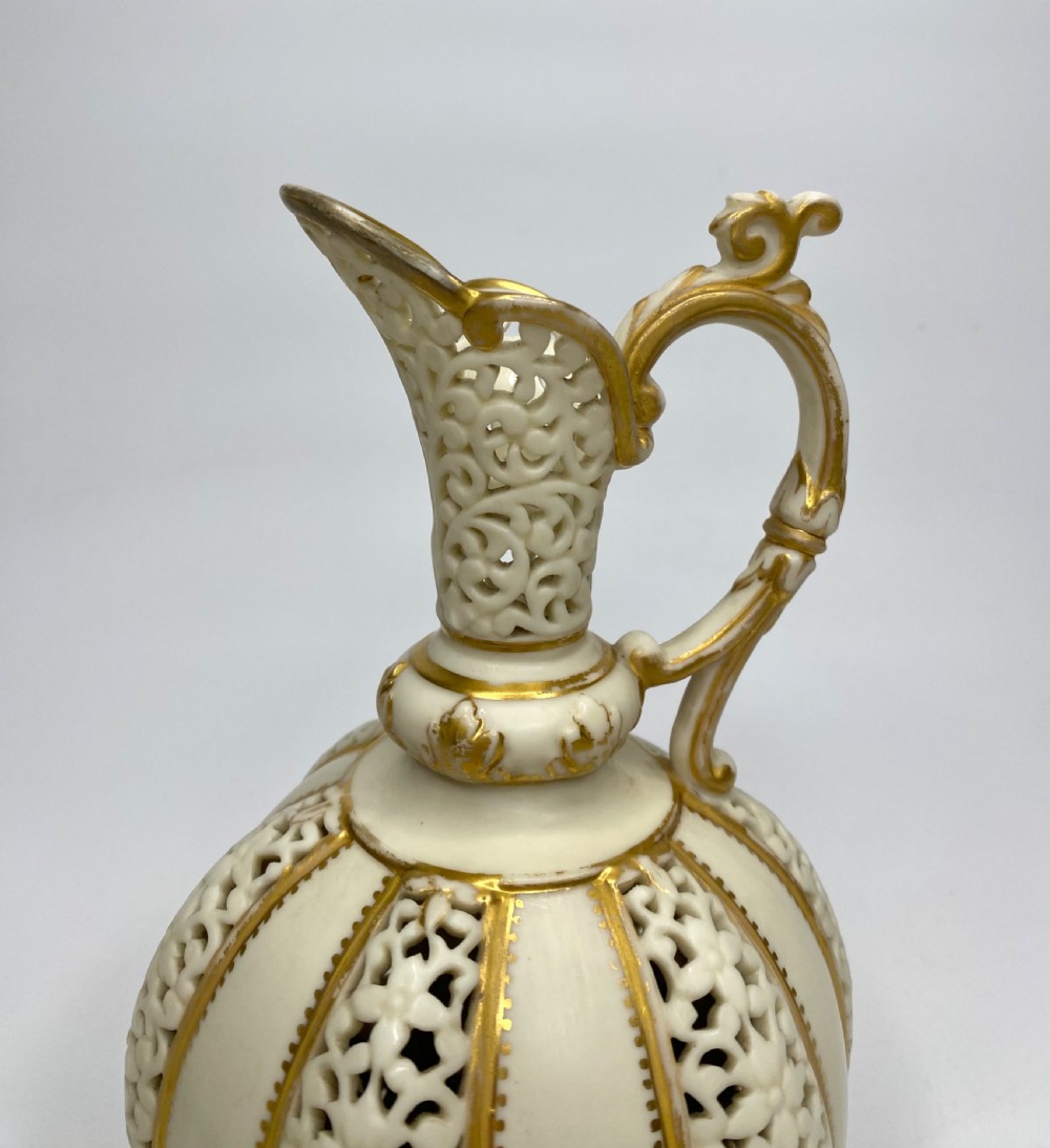 Graingers Worcester reticulated ewer, c. 1890. View V