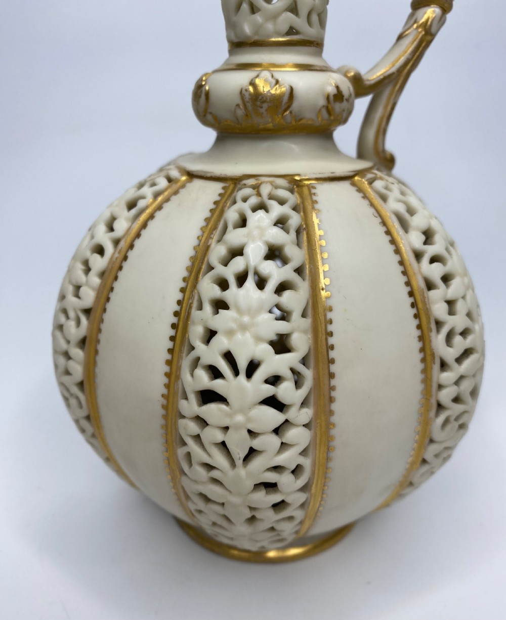 Graingers Worcester reticulated ewer, c. 1890. View VI
