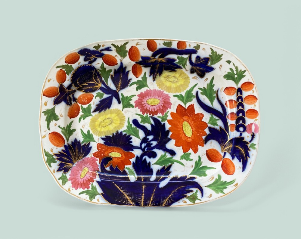 Huge Coalport meat platter, c. 1830.