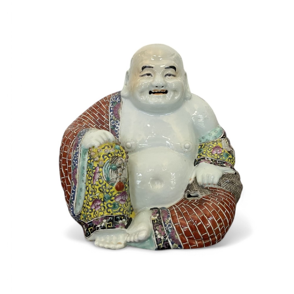 Chinese porcelain Buddha, late Qing Dynasty.