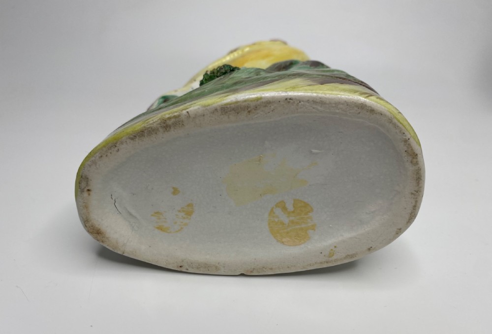 Pair Staffordshire pottery pigeons, c. 1860. Thomas Parr factory. View VII