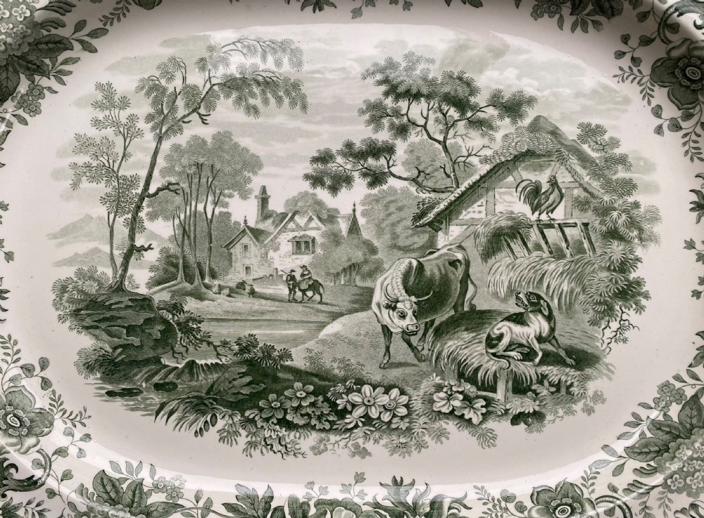 Copeland & Garrett Spode Aesops Fables platter, c. 1835. View II