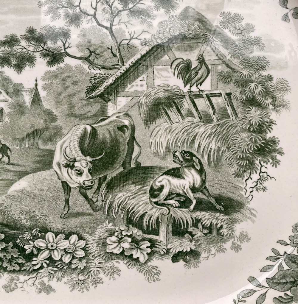 Copeland & Garrett Spode Aesops Fables platter, c. 1835. View III