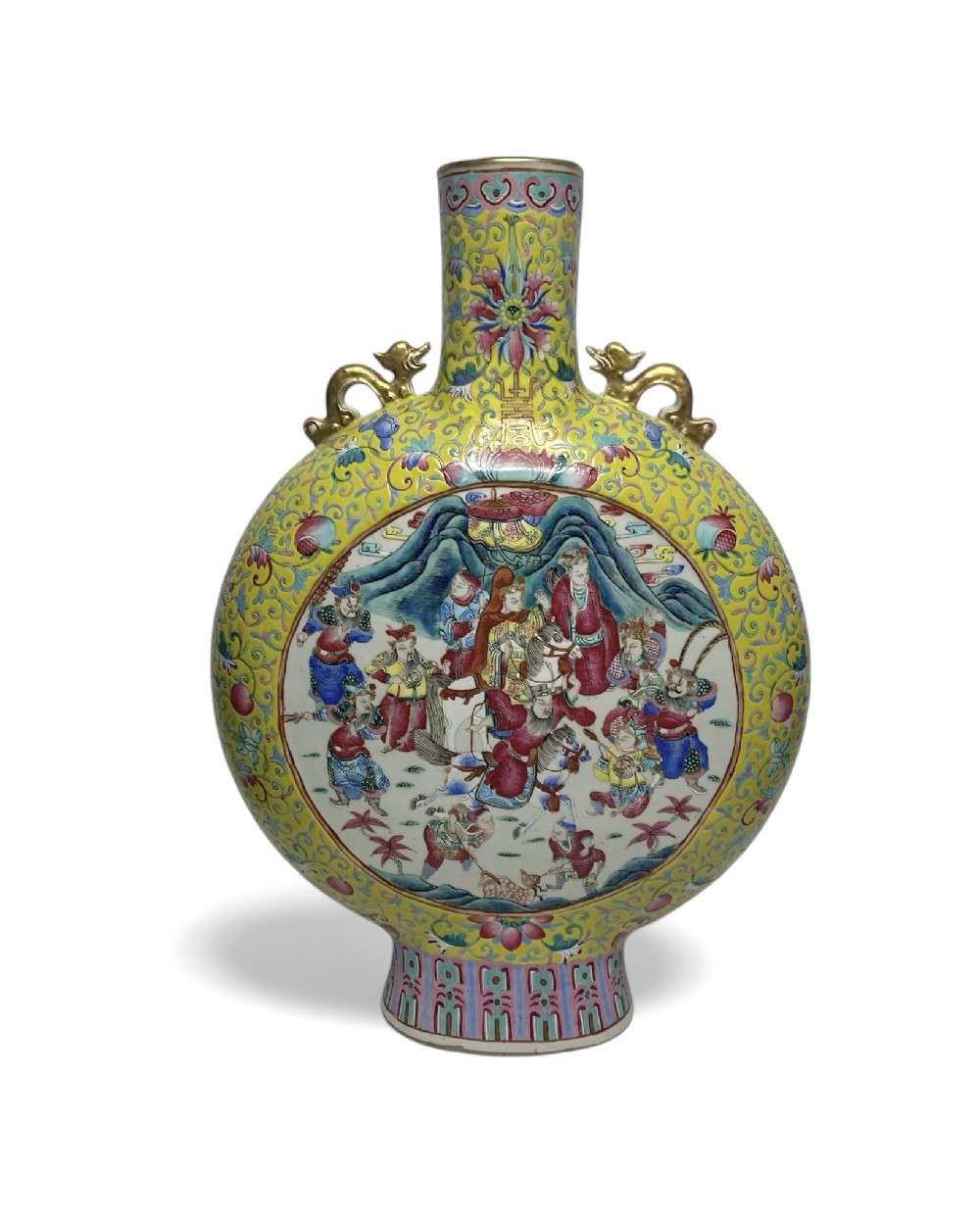 Chinese porcelain moonflask, c. 1880, Qing Dynasty.