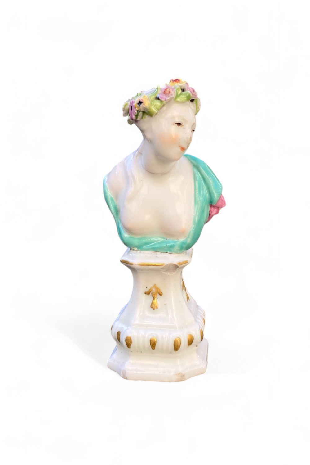 Chelsea porcelain bust of Spring, c. 1755.