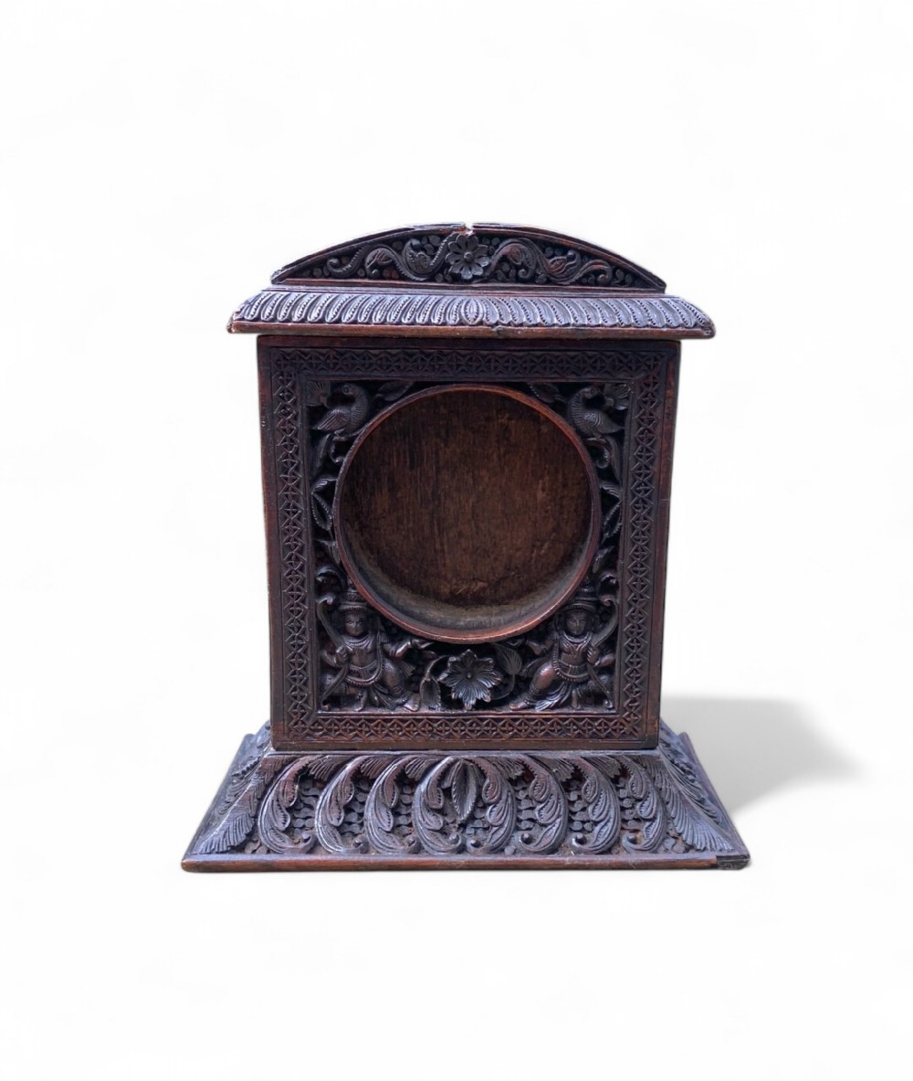 Indian carved wood watcholder, c. 1860.