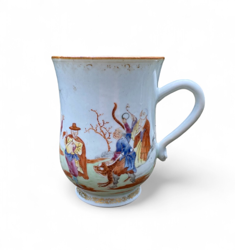 Chinese porcelain Luohan  mug, c. 1760. Qianlong.