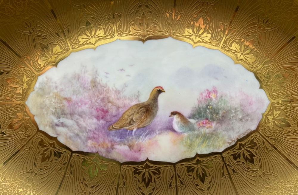 Royal Worcester dish Red Grouse, D.A. Whatmore. View II
