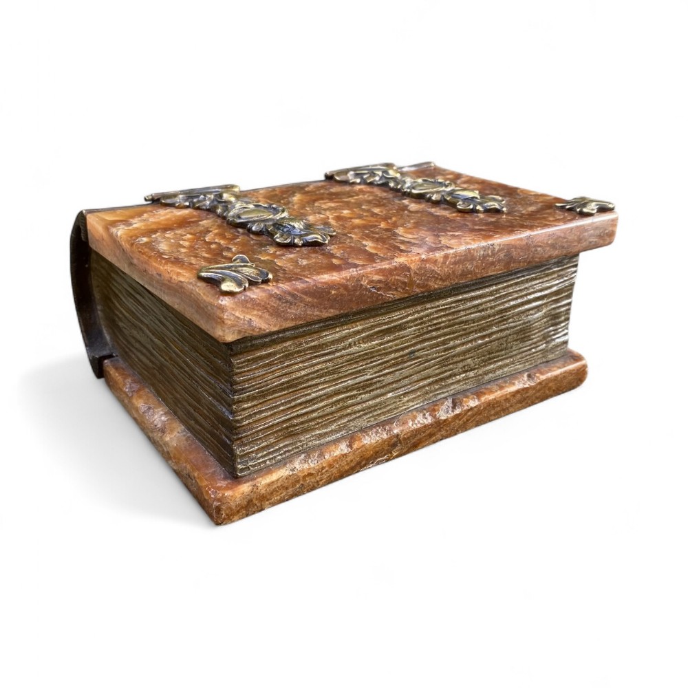 French bronze & agate cigar box, c. 1910.