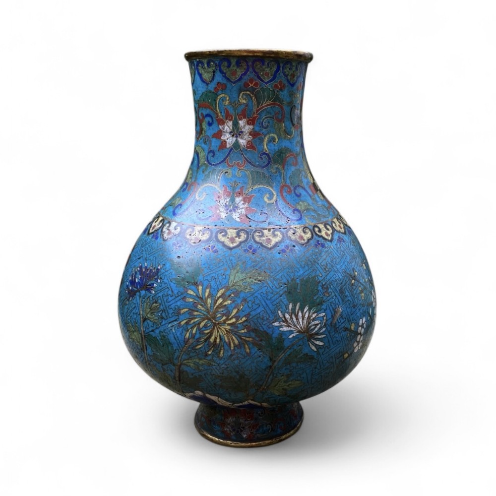 Chinese cloisonné Hu shaped vase, 18th Century.