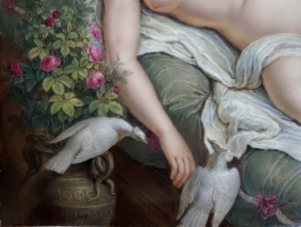 KPM Berlin plaque Venus and Cupid, c. 1870. View V