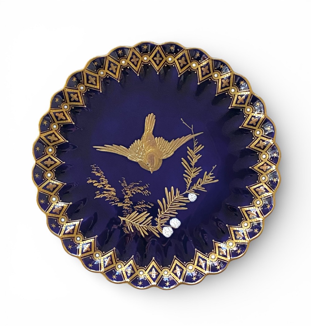 Copeland Spode porcelain plate, Bird, C.B.Brough, c. 1880.