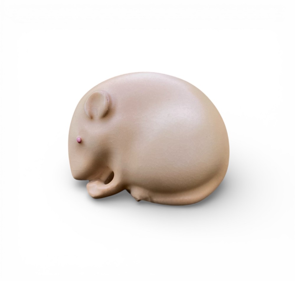 Royal Worcester netsuke mouse, d. 1907.
