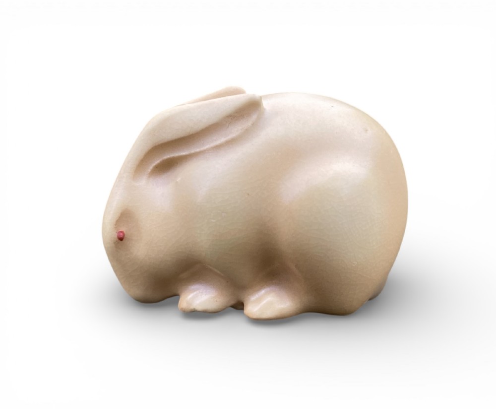 Royal Worcester netsuke Rabbit, dated 1913.