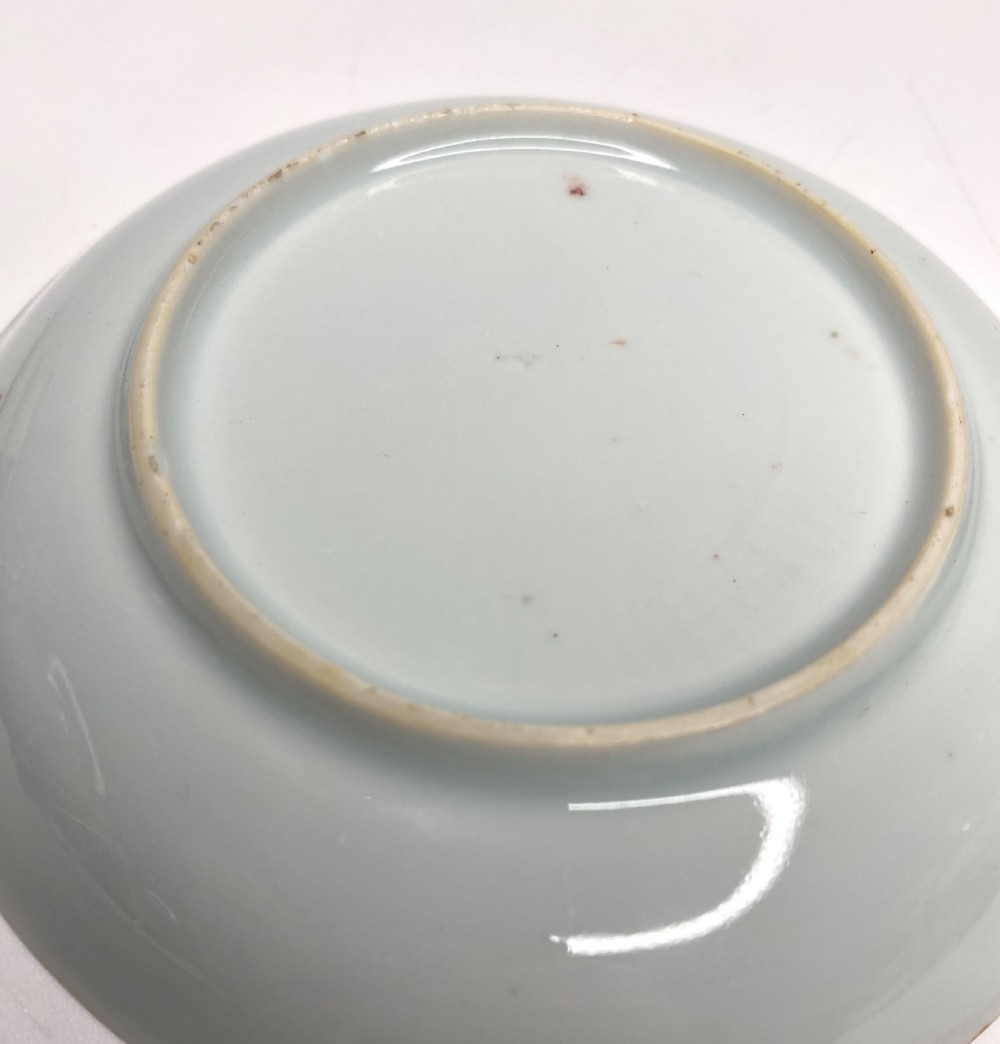 An 18th-century Chinese export porcelain tea bowl and saucer with red, gold, and blue Amsterdams Bont enamel decoration. View XIII