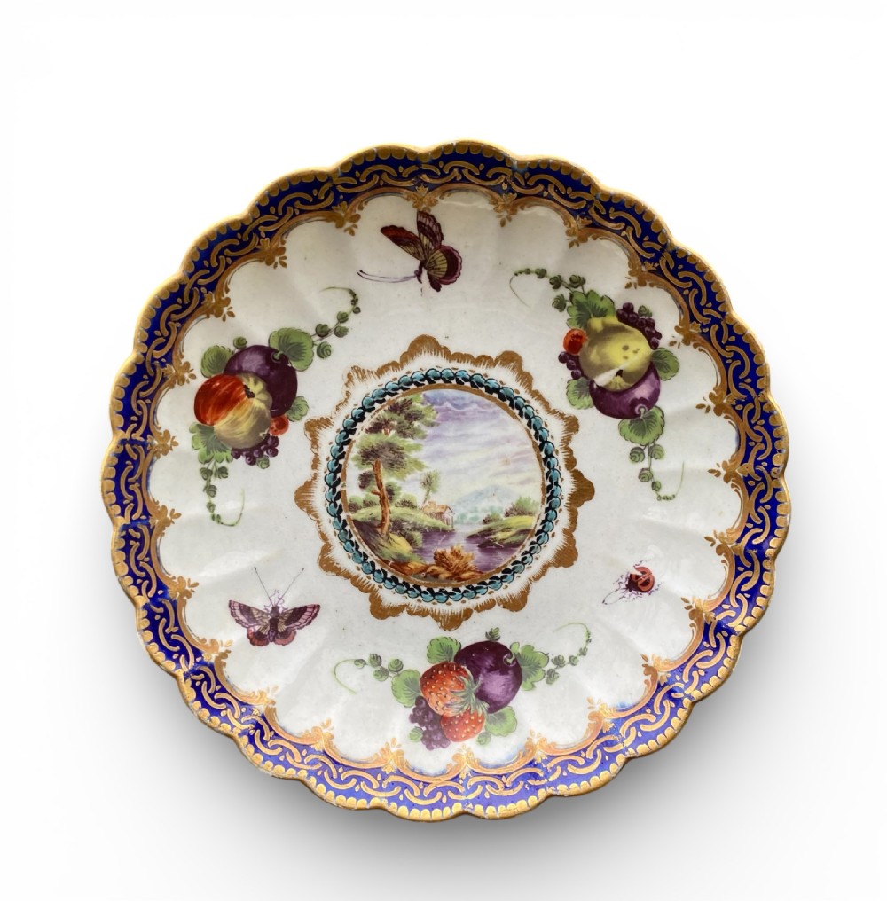 Worcester porcelain saucer, Dalhousie pattern, c. 1780.