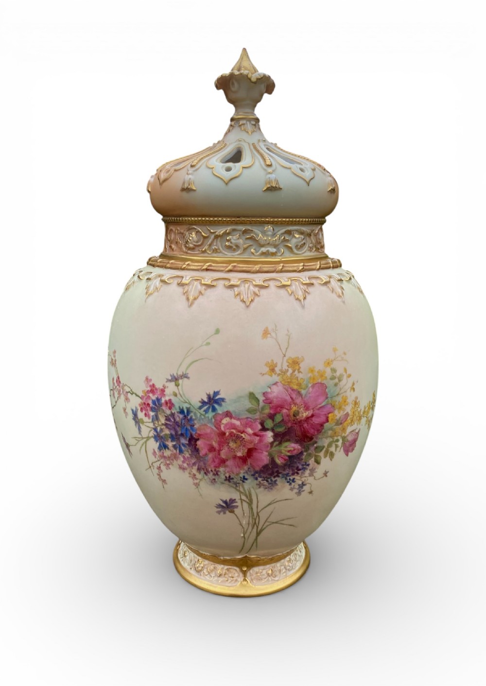 Royal Worcester pot pourri and cover, d. 1903
