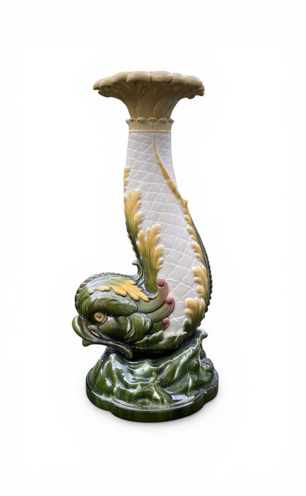Burmantofts Leeds Art Pottery jardiniere stand, c. 1900.