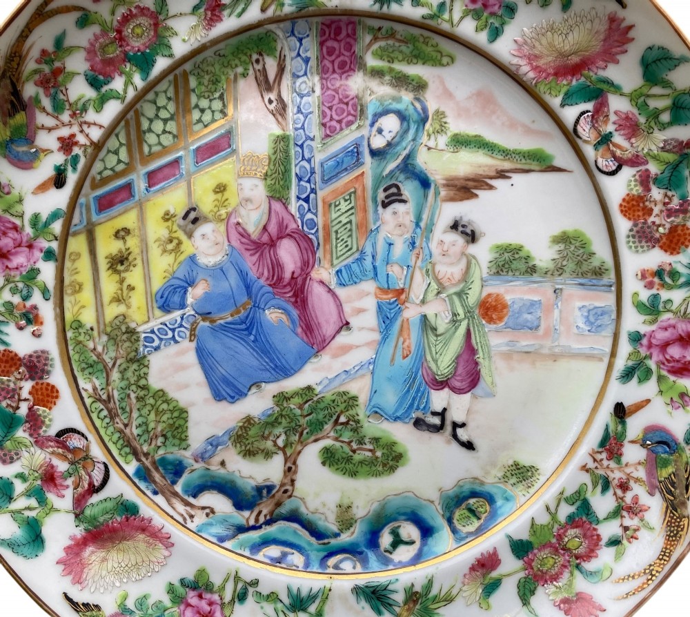 Pair Chinese porcelain plates, c. 1840, Qing Dynasty. View V