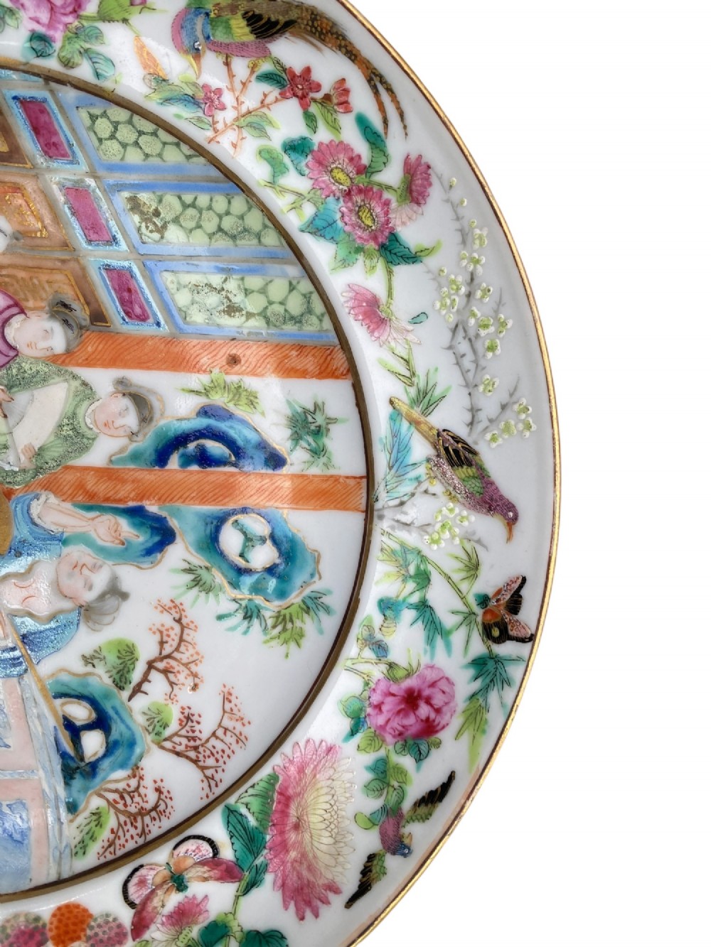 Pair Chinese porcelain plates, c. 1840, Qing Dynasty. View VI