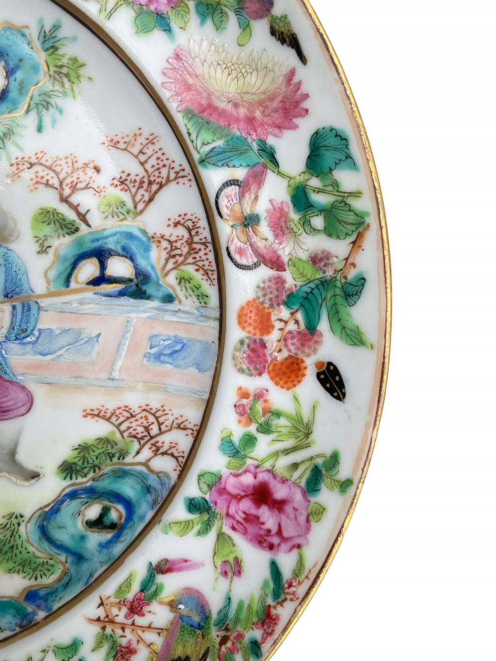 Pair Chinese porcelain plates, c. 1840, Qing Dynasty. View VII