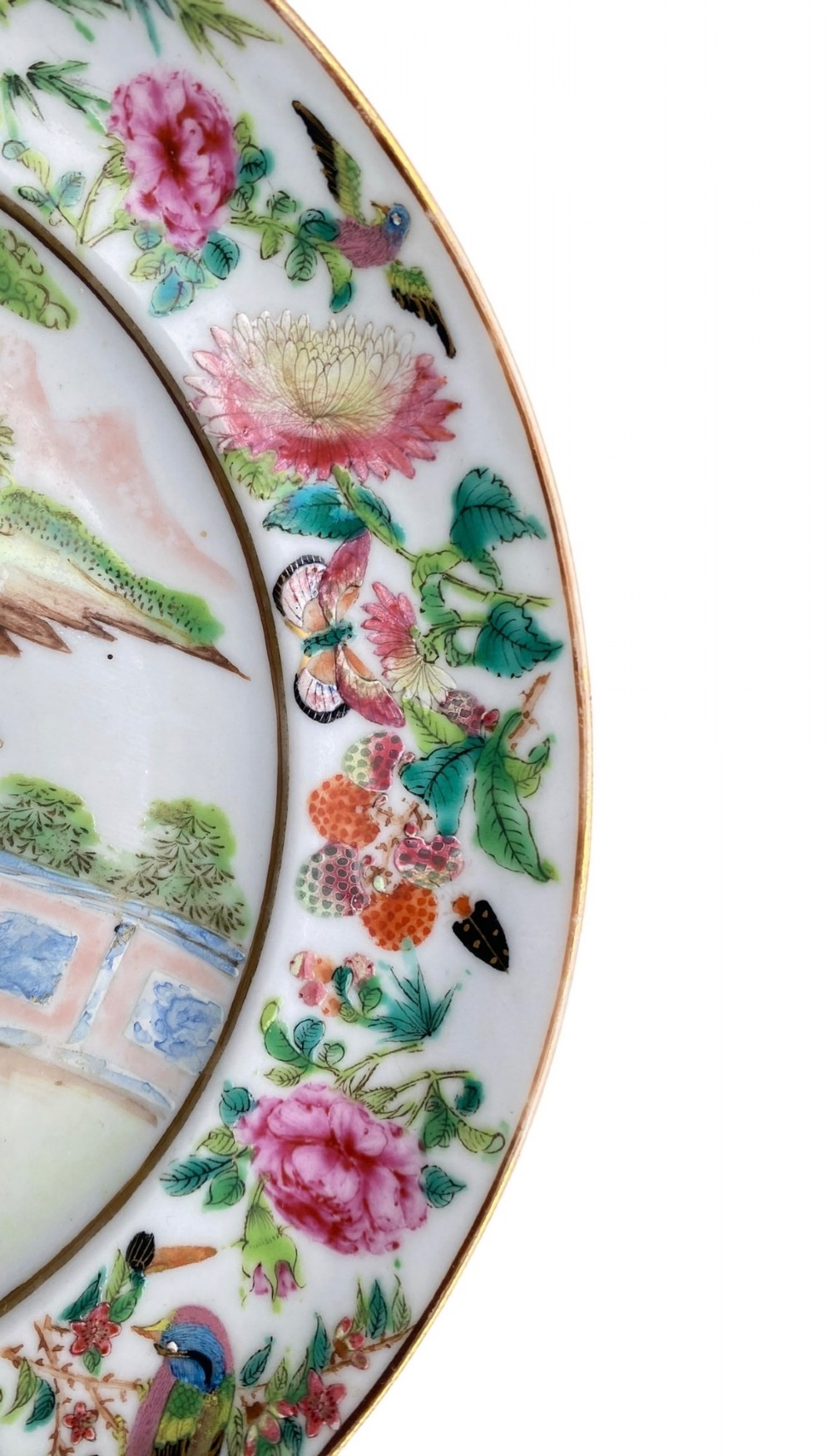 Pair Chinese porcelain plates, c. 1840, Qing Dynasty. View VIII