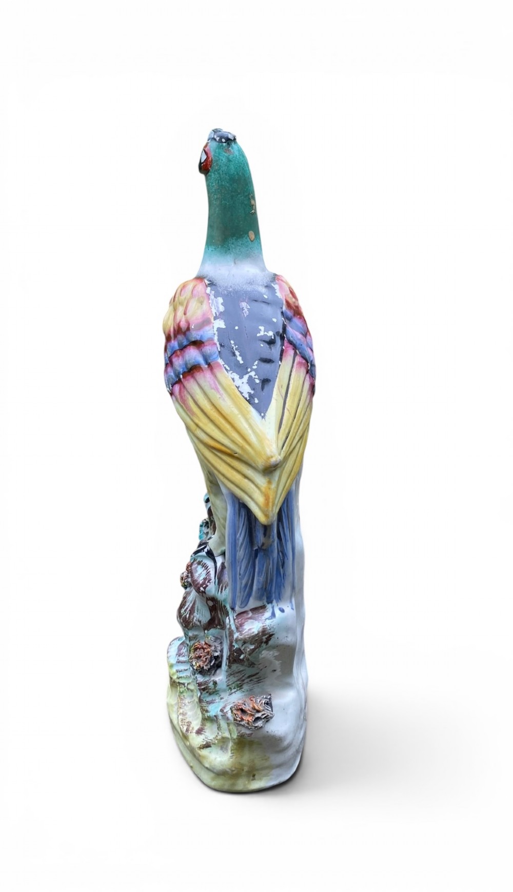 Pair Staffordshire pottery pigeons, c. 1860. View VIII