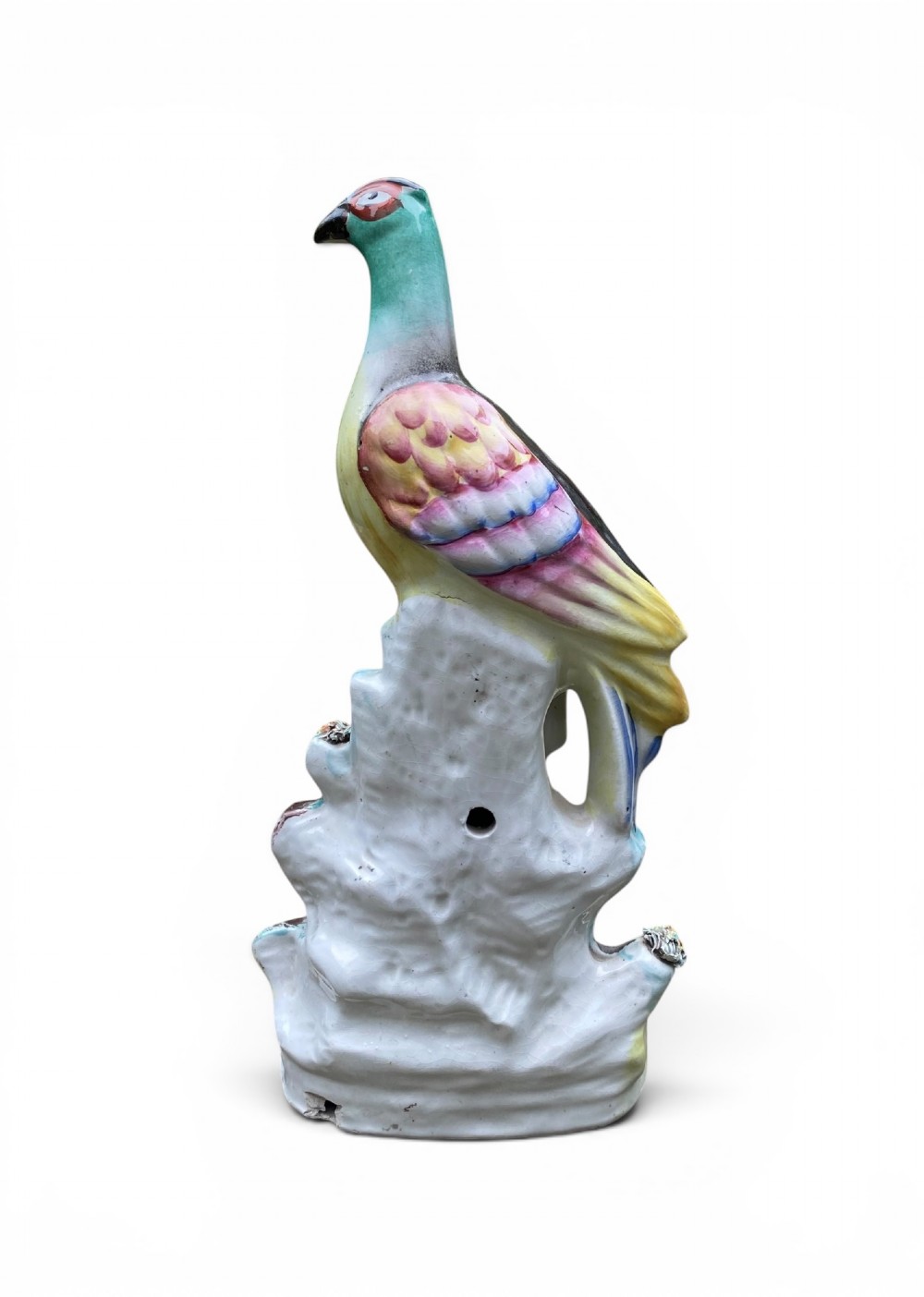 Pair Staffordshire pottery pigeons, c. 1860. View IX