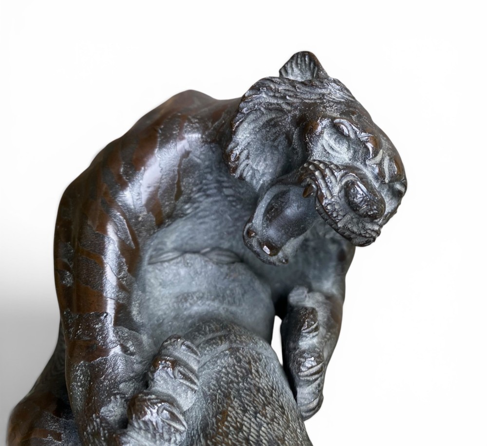 Japanese bronze okimono of an elephant, Maruki Company, Meiji Period. View VII