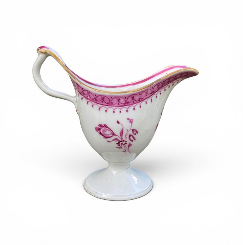 New Hall porcelain clip handled cream jug, c. 1790.