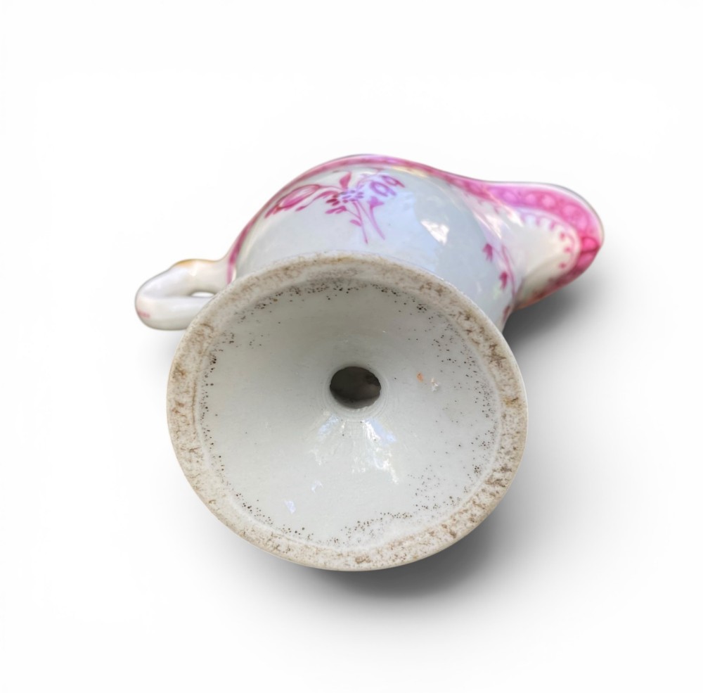 New Hall porcelain clip handled cream jug, c. 1790. View VI