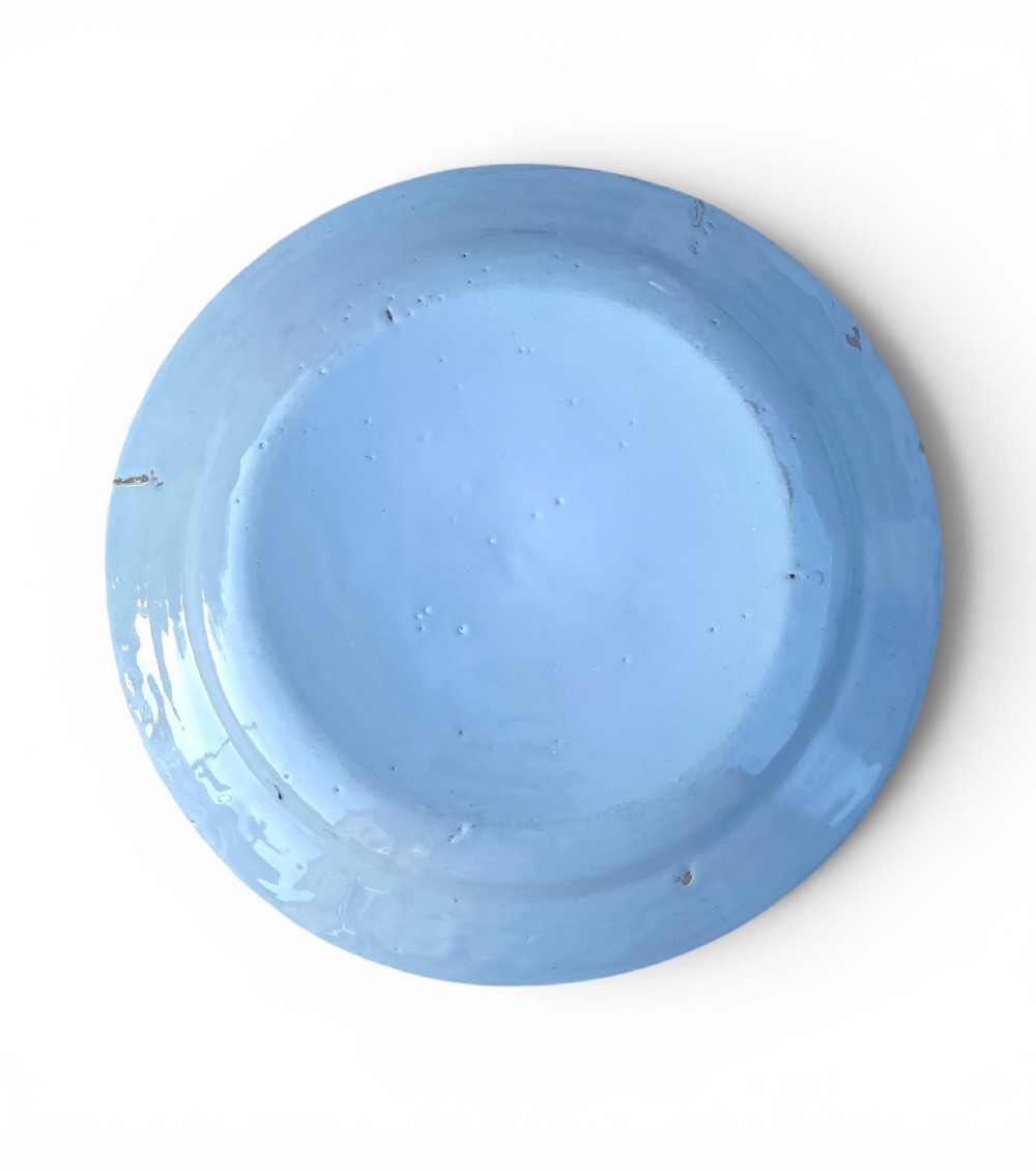 London delft polychrome plate, c. 1740. View III