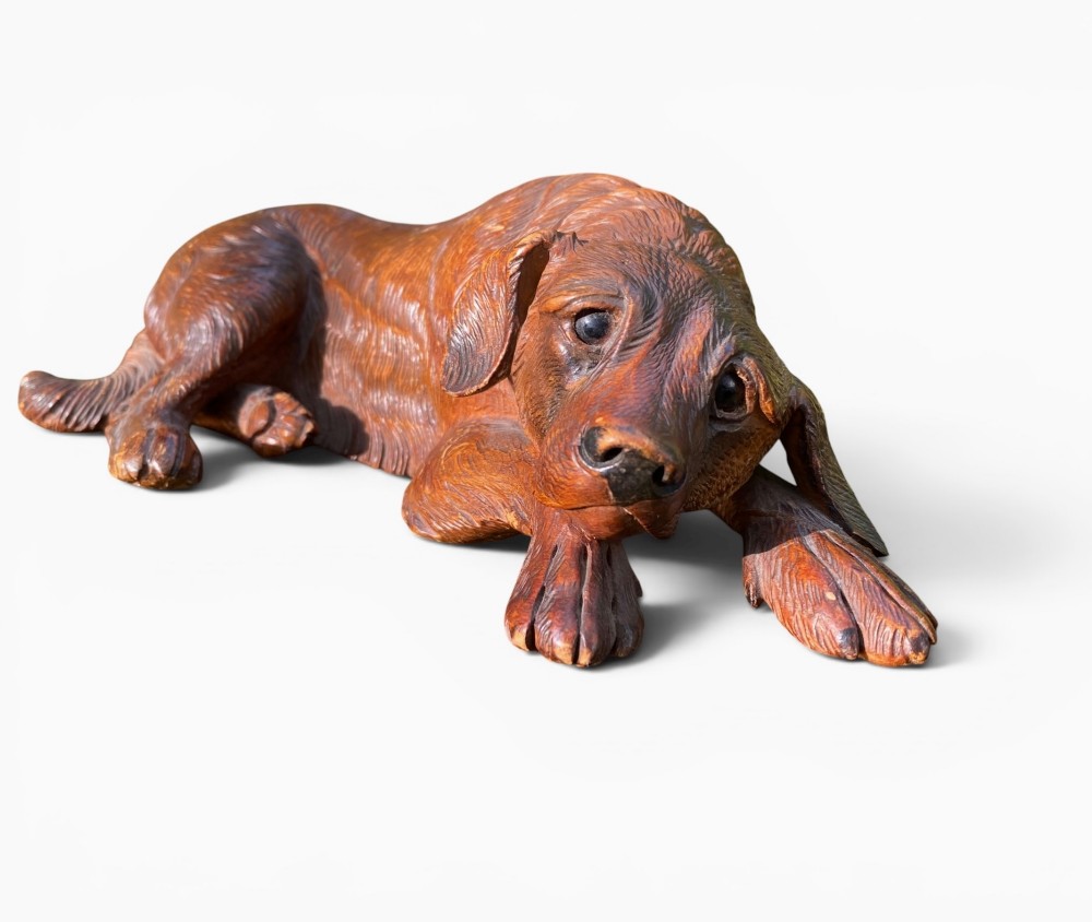 Black Forest carved St Bernard, c. 1900. View II