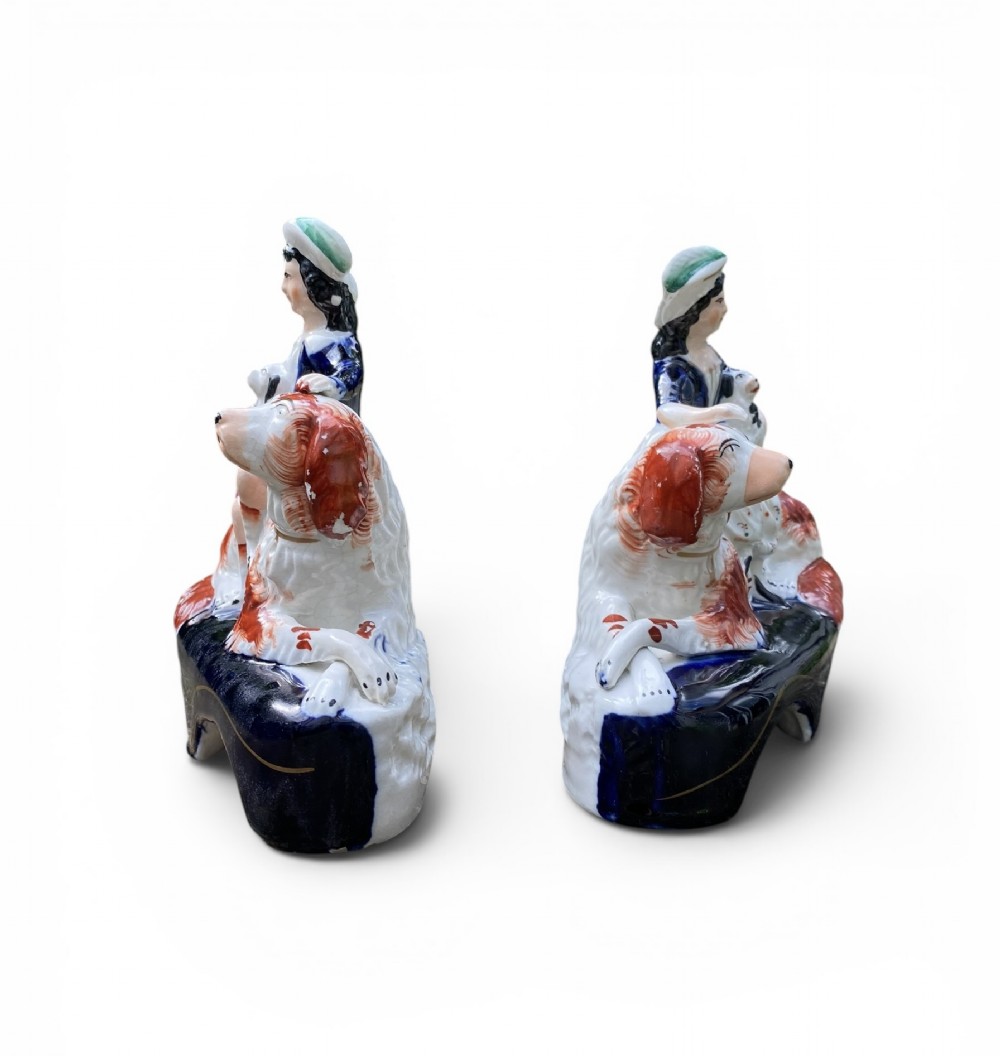 Staffordshire pottery Irish Setters and Royal Children, c. 1850. View III