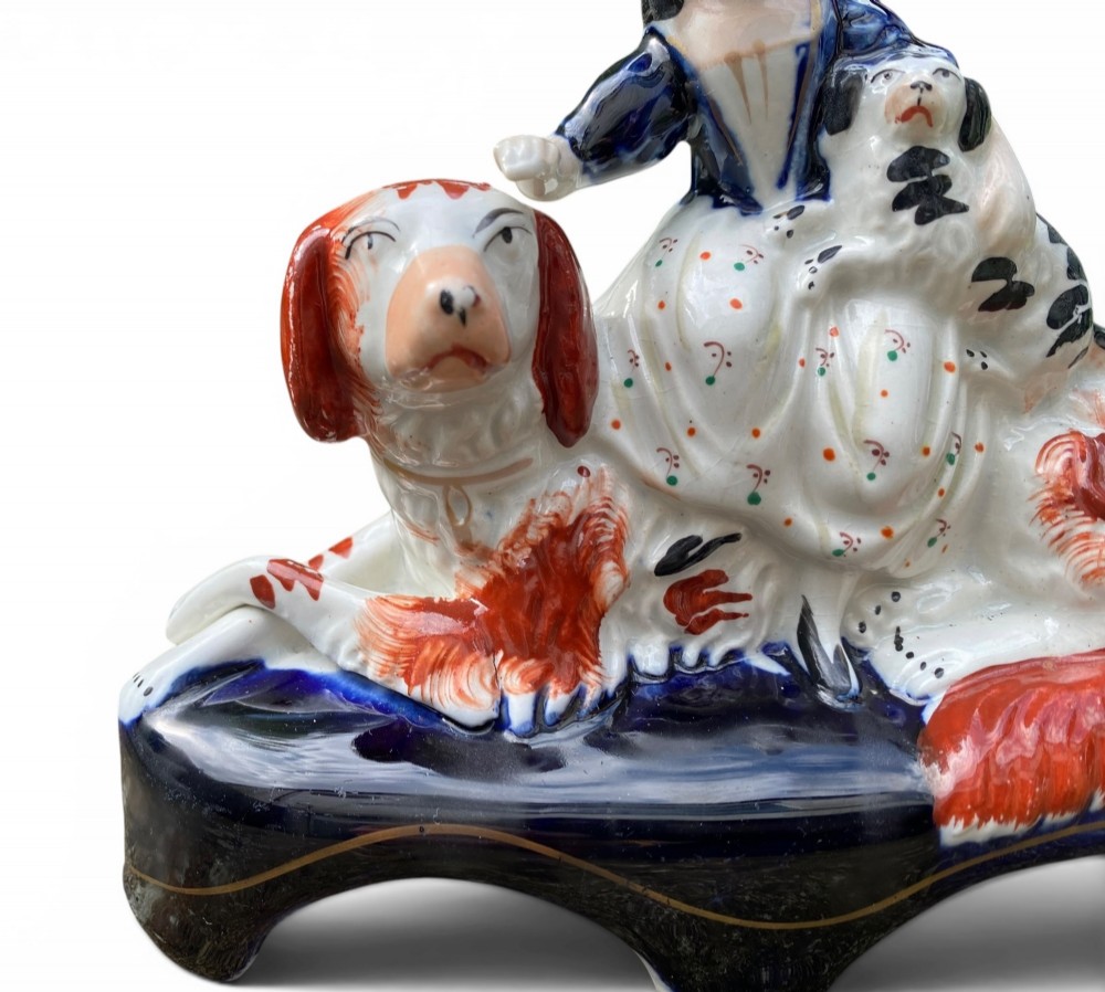 Staffordshire pottery Irish Setters and Royal Children, c. 1850. View V
