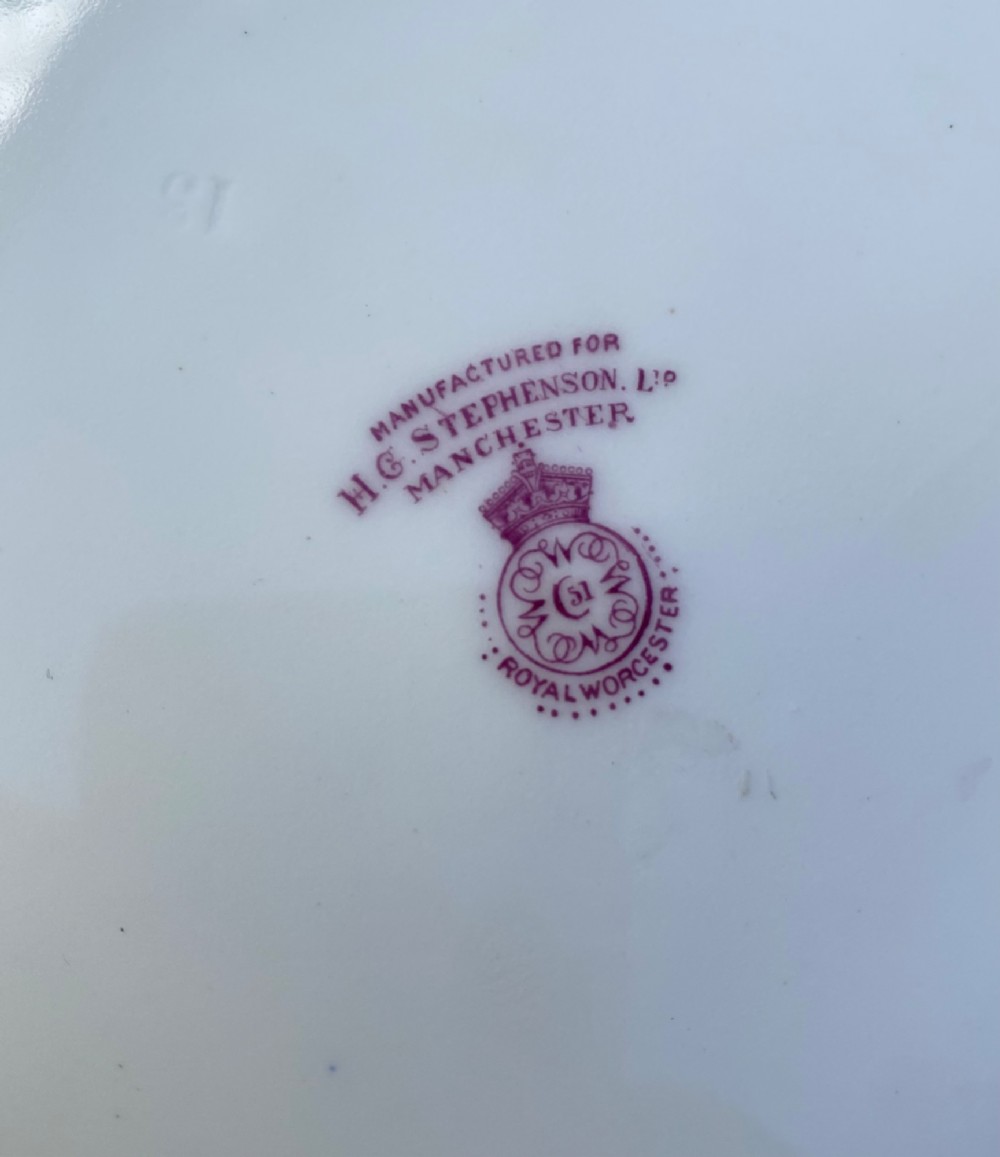 Royal Worcester porcelain Fruit plate, Richard Sebright, d. 1912. View VI