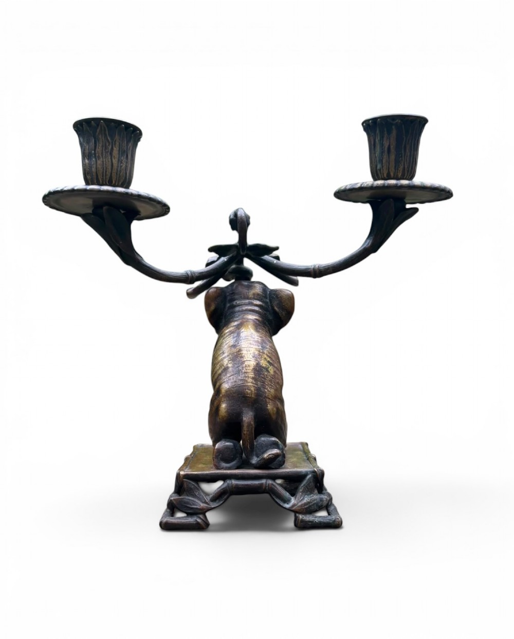 French bronze elephant candelabrum, c. 1870. View VII